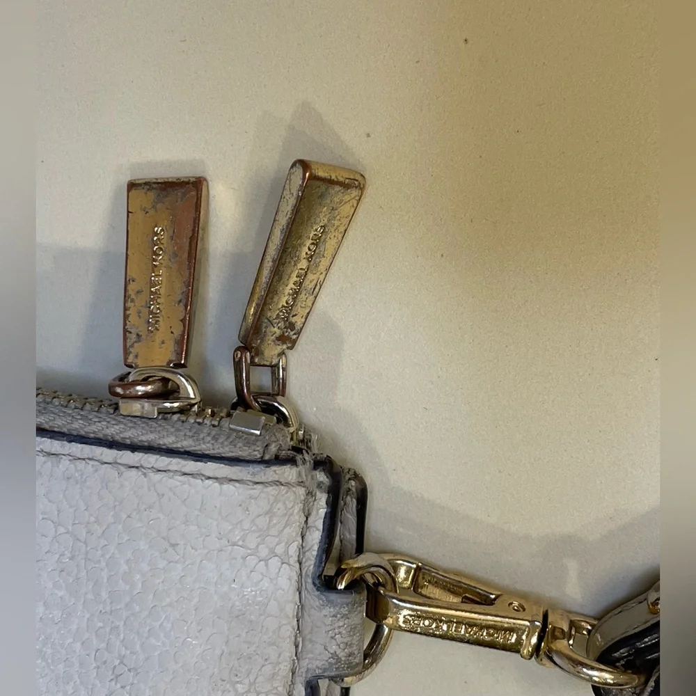 Michael Kors Adele Double Zip‎ Gold Tone Wristlet Wallet